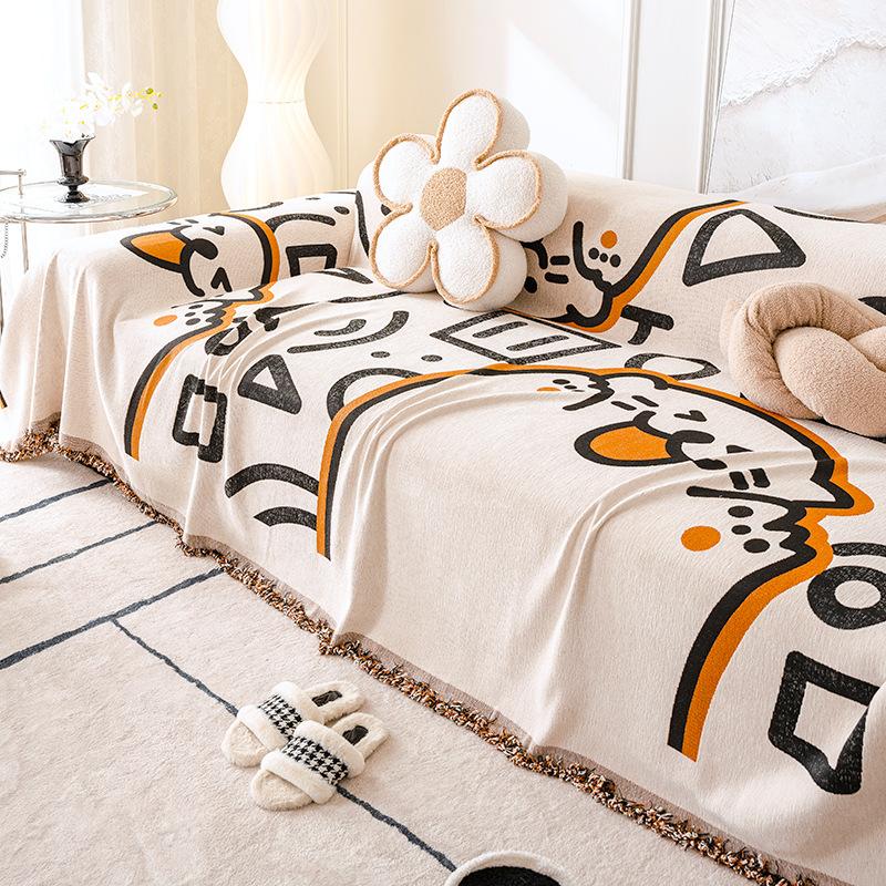 Sofa Cover Cloth Four Seasons Universal Cartoon All-Inclusive Sofa Slipcover Cover Anti-Scratching Sofa Cover Sofa Towel