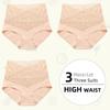 1/3Piece Lot High Waist Lace Women Panties Pure Cotton Crotch Panty Front and Back Leak-proof Underwear