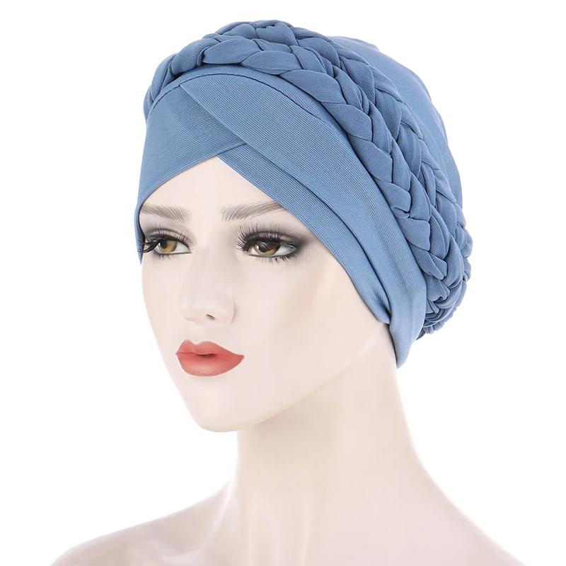 1 Stück Muslimischer Turban Krebs Chemo Mütze Einfarbig Haarflechtmütze Haarverlust Hut Kopftuch Polyester Beanie Wrap Damen