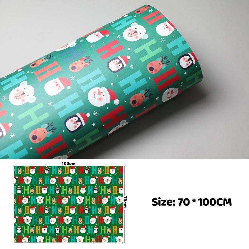 100Cm×70Cm Christmas Wrapping Paper Christmas Eve Gift Box Decoration Paper Children'S Christmas Vintage Kraft Paper
