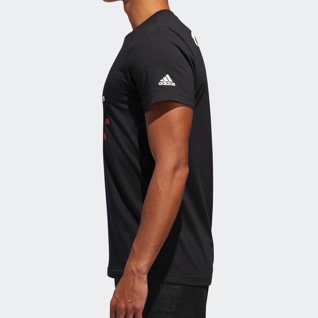 Adidas Printed Cartoon Pattern Round Neck Short Sleeve T-Shirt Men Tops Black DP9132