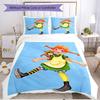 3-teiliges Bettbezug-Set (1 * Bettbezug + 2 * Kissenbezug, ohne Kern), Pippi Langstrumpf Druck Weiches Ganzjahres-Bettwäscheset, Heimschlafzimmer-Dekoration Geschenk