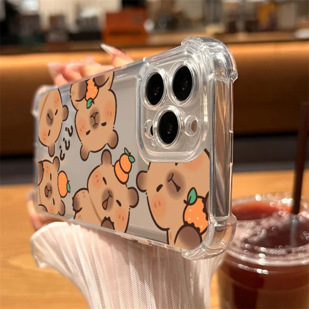 Capybara Cartoon Animal Phone Case For Samsung Galaxy S25 S24 S23 S22 S21 S20 Edge FE Ultra Plus 4G 5G Anti Fall Clear TPU Cover
