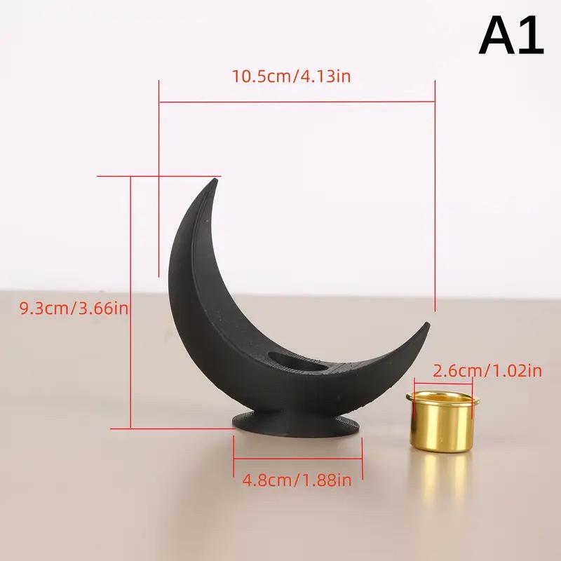 

Vintage Gothic Black Crescent Moon Candle Holder 3D Printed Moon Candlestick Create A Romantic Atmosphere Home Decoration