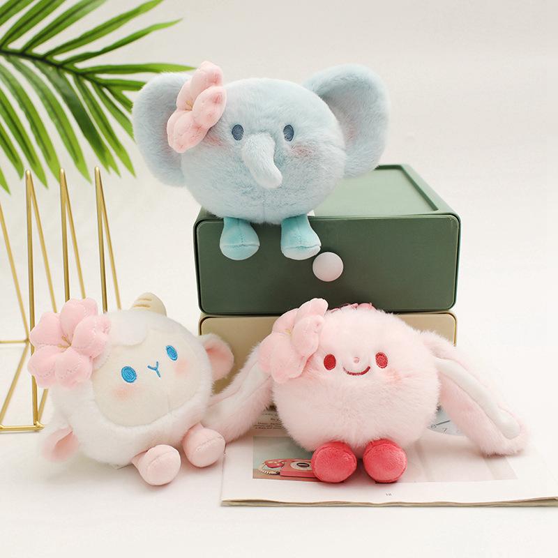 Spring Cherry Blossom Series Girls Decompression Dumpling Pendant Plush Toy Keychain for Girlfriends Practical Doll Gift