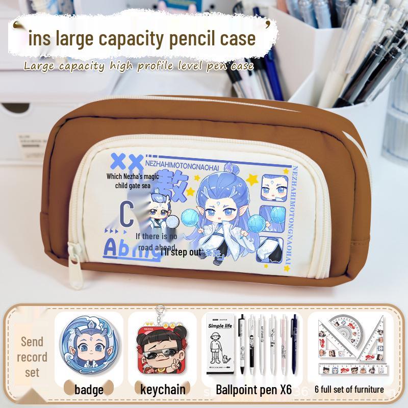Nezha Reborn Pencil Case: Lotus Root Cake Design for Boys and Girls