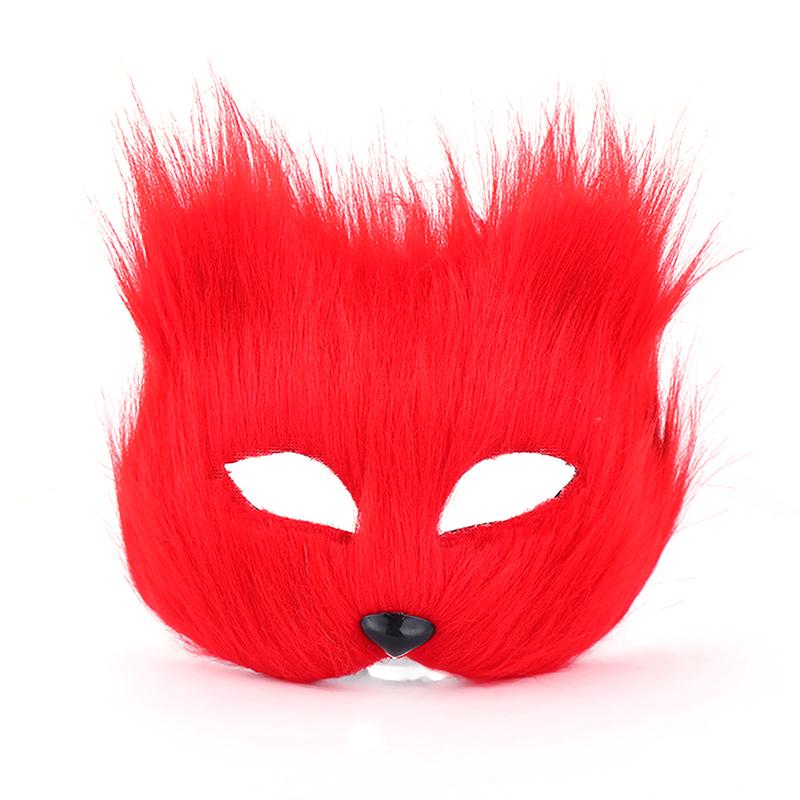 Women Plush Fox Mask Halloween Carnival Fancy Dress Party Props Cute Fox Mask