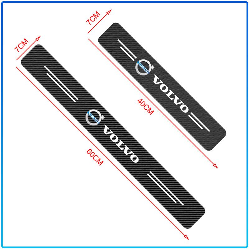 4Pcs Carbon Fiber Car Doorsill Stickers Protect Film Accessories For Volvo XC90 XC60 XC70 XC40 V90 V60 V40 C70 C30 S80