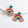 New Colorful Seed Beads Rainbow Drop Dangle Earrings for Women Bohemian Handmade Bead Earrings Statement Trendy Zircon Gift