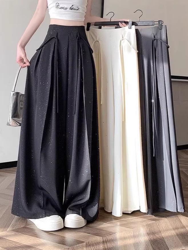 

Women s High-Waist Wide-Leg Skirt Pants - Spring/Summer Loose, Flattering, Floor-Length Style Large абрикосовый