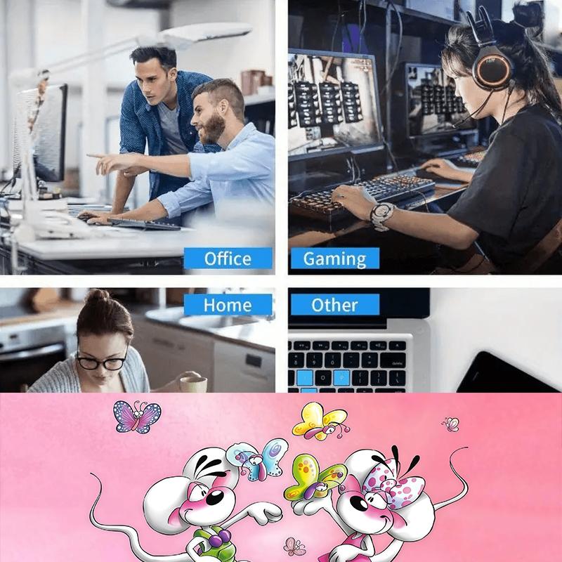 Personalisierter Name, Diddl Mauspade, Große Gaming-Schreibtischmatte, Rutschfestes XXL-Mauspad für Laptop & Tablet, Mini-PC-Spielmatte mit genähten Kanten