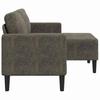 2 Seater Sofa with Chaise Longue L Shaped Dark Grey 125 cm Faux Leather