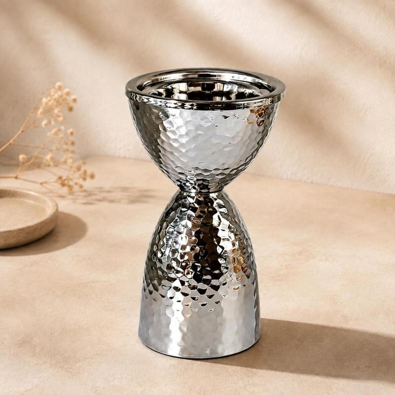 Iron Metalwork Fragrances Vessel with Raised Display Bowl for Living Room, Bedroom, Study and Tea Room Placement Indoors
