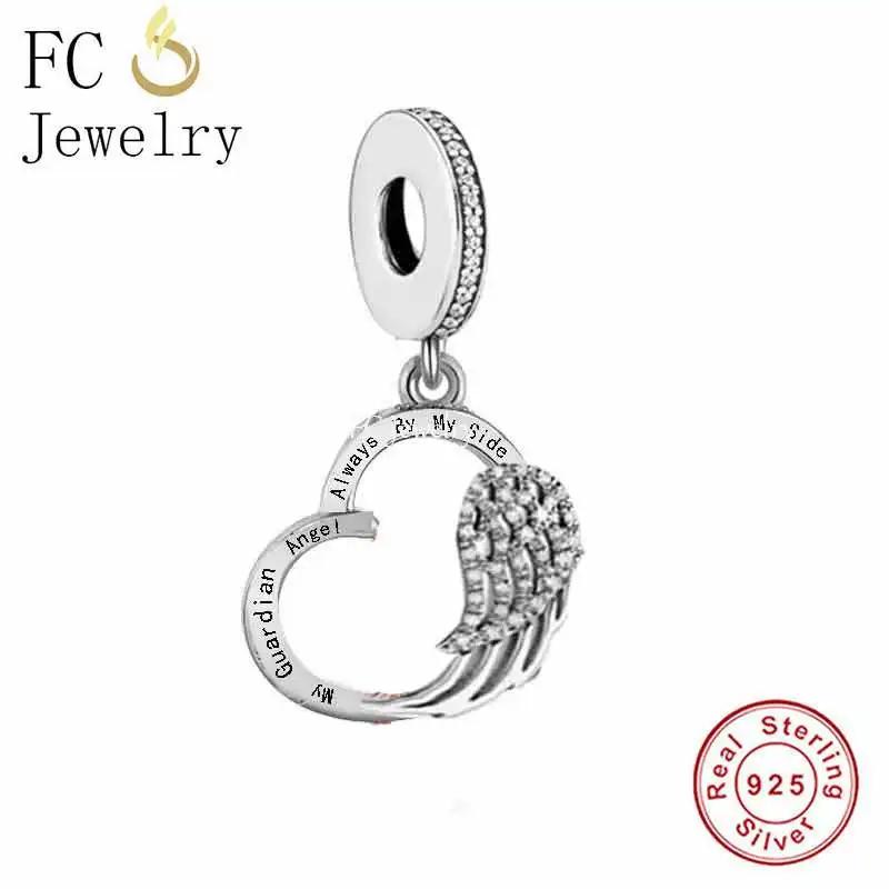 FC Jewelry Fit Original Charm Bracelet 925 Silver A Piece Of My Heart Has Wings is In Heaven Forever Bead For Making Berloque