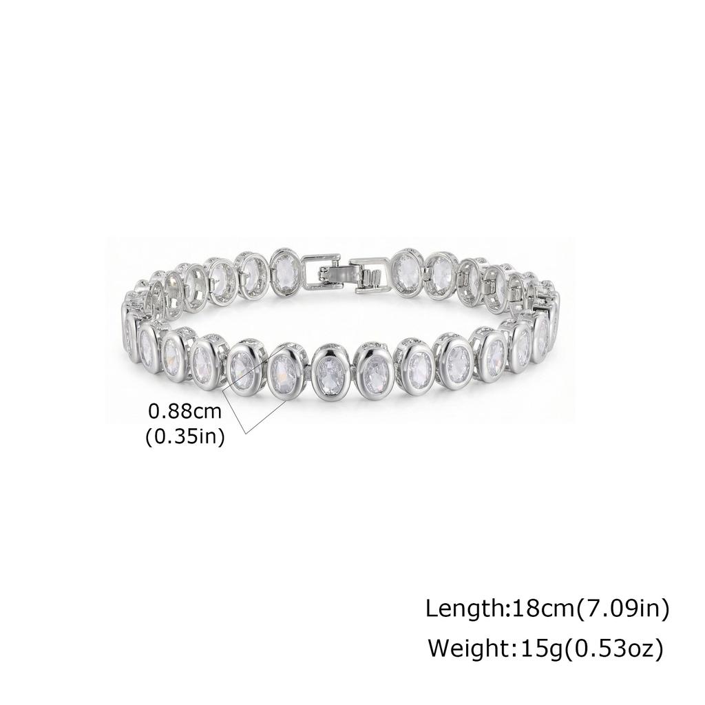 Tennis Bracelet for Women Silver Plated Cubic Zirconia Link Non-tarnish Waterproof Chunky Chain Hip-hop Jewelry Jewelry