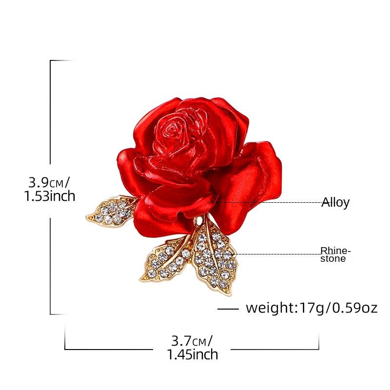 Red Rose Brooch, High-end Women's Light Luxury and High-end Feeling, Elegant Brooch, Suit Sweater Pin, Gift