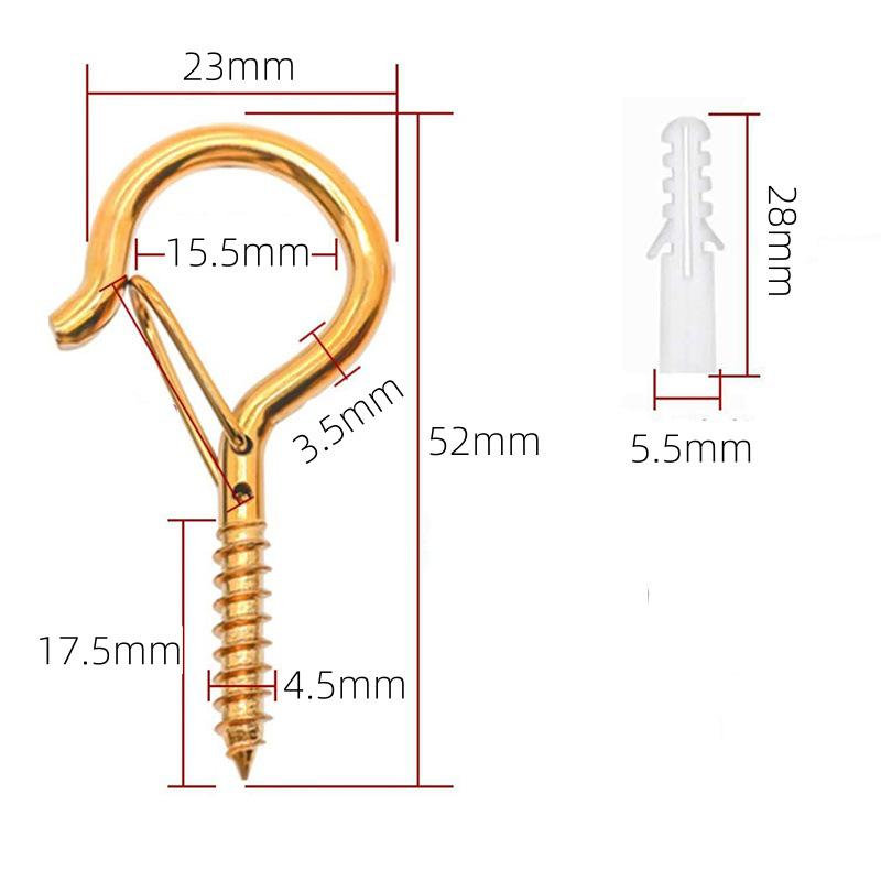 Q-Type Snap Hook with Safety Buckle for Wall/Ceiling Hanging of Flower Pots, Anti-Drop Design