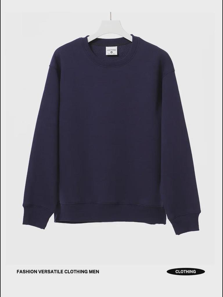 Podzimní/Zimní Zesílená Mikina z Australské Bavlny Polární Fleece, Spuštěná Ramena, Unisex Volný Střih, Plus Samet, Khaki.