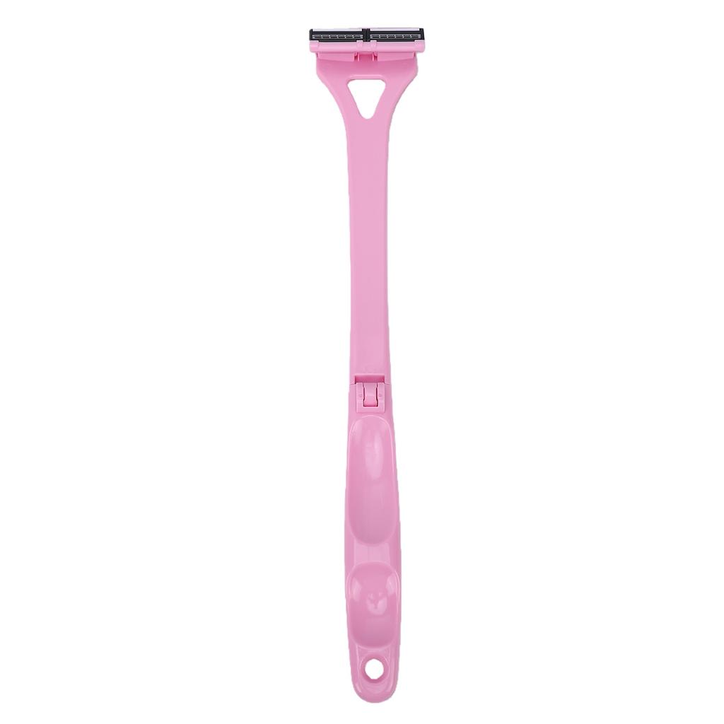 Rückenhaar-Trimmer Manuelles Rasieren Ergonomischer Langer Griff Rückenhaar-Entferner mit 8 Trimmerköpfen für Männer Rosa