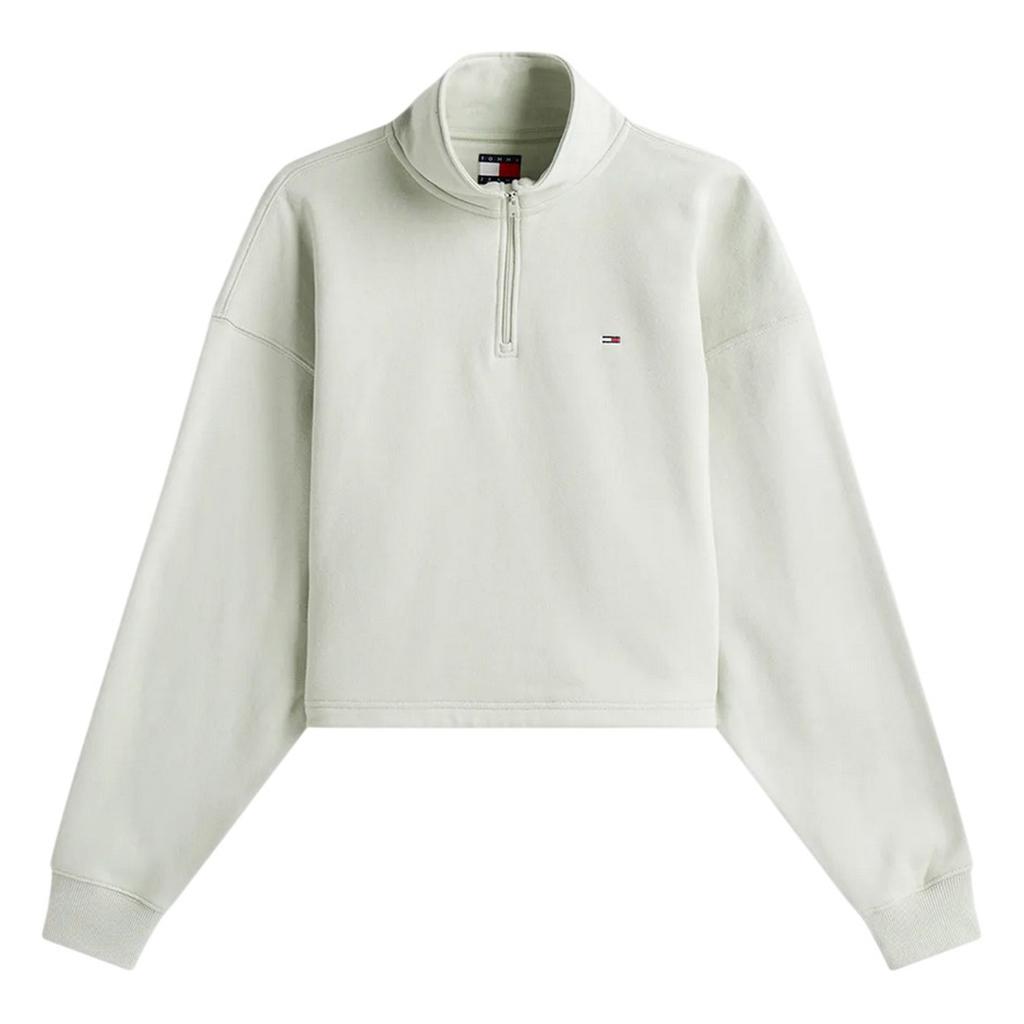 Tommy Jeans Womens/Ladies Fleece Quarter Zip Boxy Crop Sweatshirt