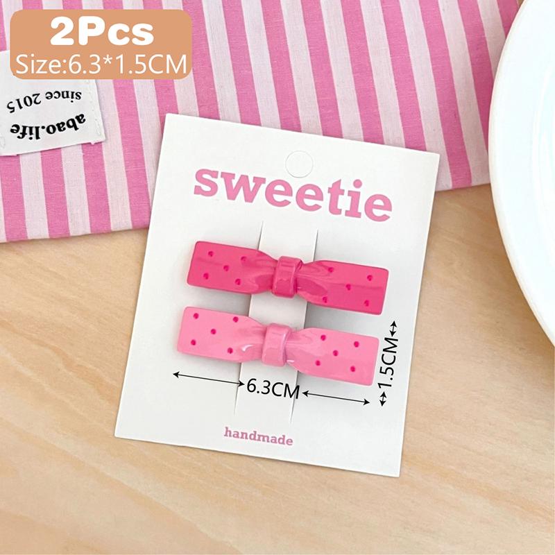 2Pcs Cute  Bowknot Hairpin For Women Girls Sweet Versatile Hair Accessories Headwear Diy Hair Styling Tools Gifts