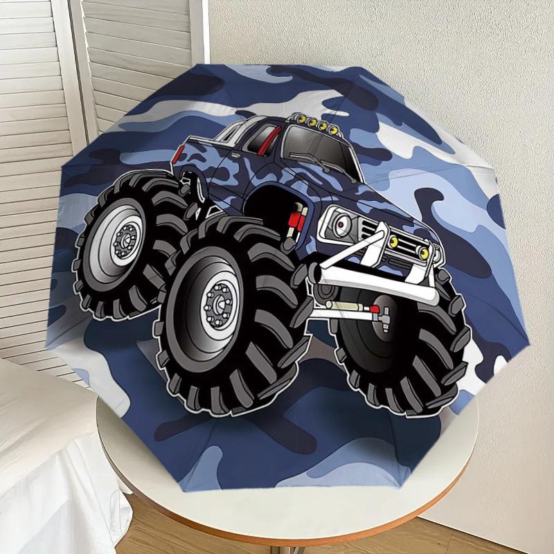 

1pc Monster Truck Camouflage Pattern Umbrella with Plastic Handle,Suitable for All Seasons Home Travel Outdoor UmbrellaDD633