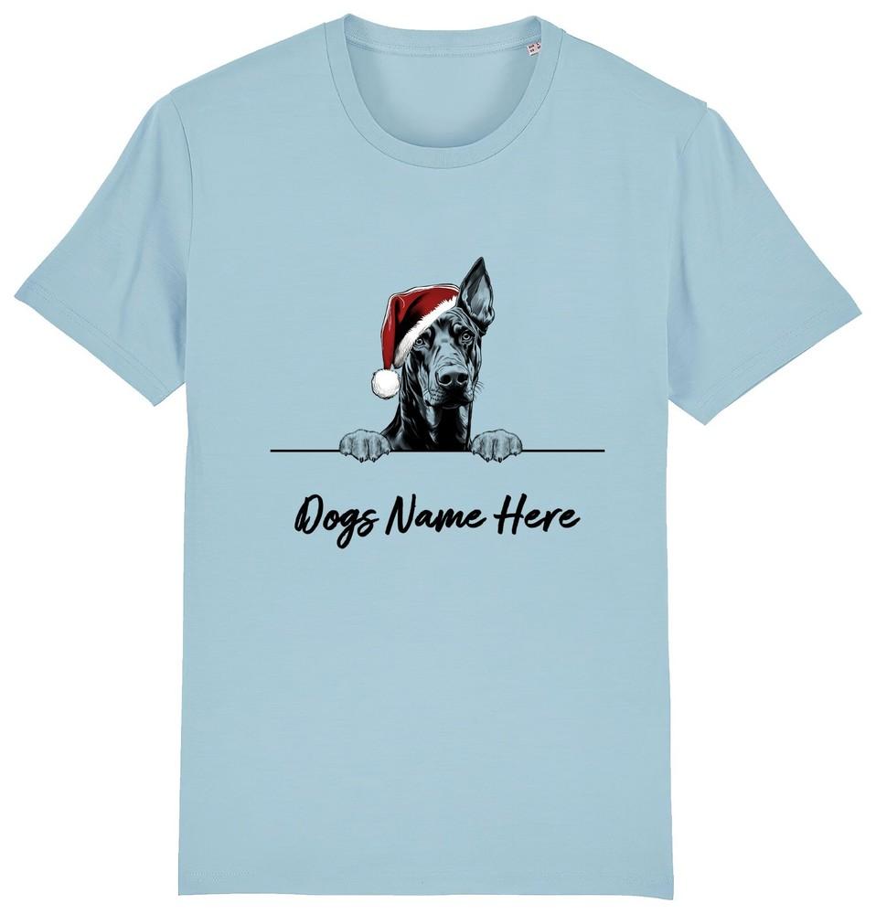 DOBERMAN PINSCHER Personalised Christmas Dog T-Shirt Mens Womens Kids Dogs Name
