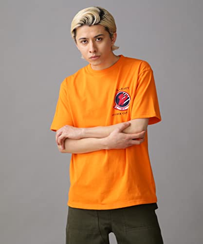 Avirex TOP GUN SHEETING PATCH T-SHIT, Men's, Size L (150), Orange, 783-3934012