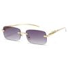 Cheetah Decorative Personality Frameless Sunglasses Colored Sunglasses Men'S Vintage Leopard Head Sunglasses Sunglasses