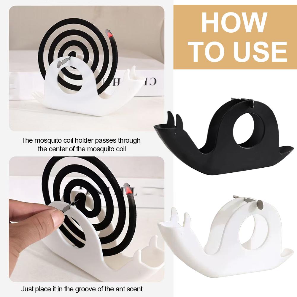 Snail Mosquito Coil Holder Fireproof Anti-Scald Plastic Repellent Rack Portable Incense Burner Tray for Home Outdoor Camping