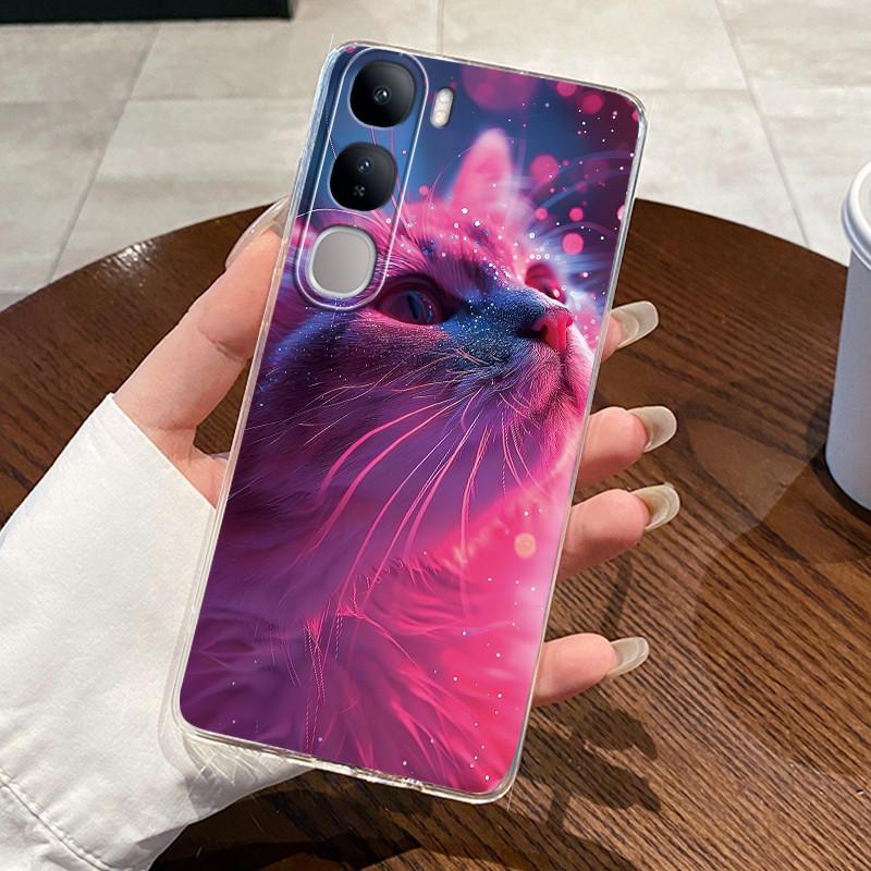 For Vivo V40 Lite (IDN) V2417 Soft TPU Back Cover For Vivo Y200 4G Cases For Vivo Y300 Clear Silicone Cute Rabbit Cat Phone Case