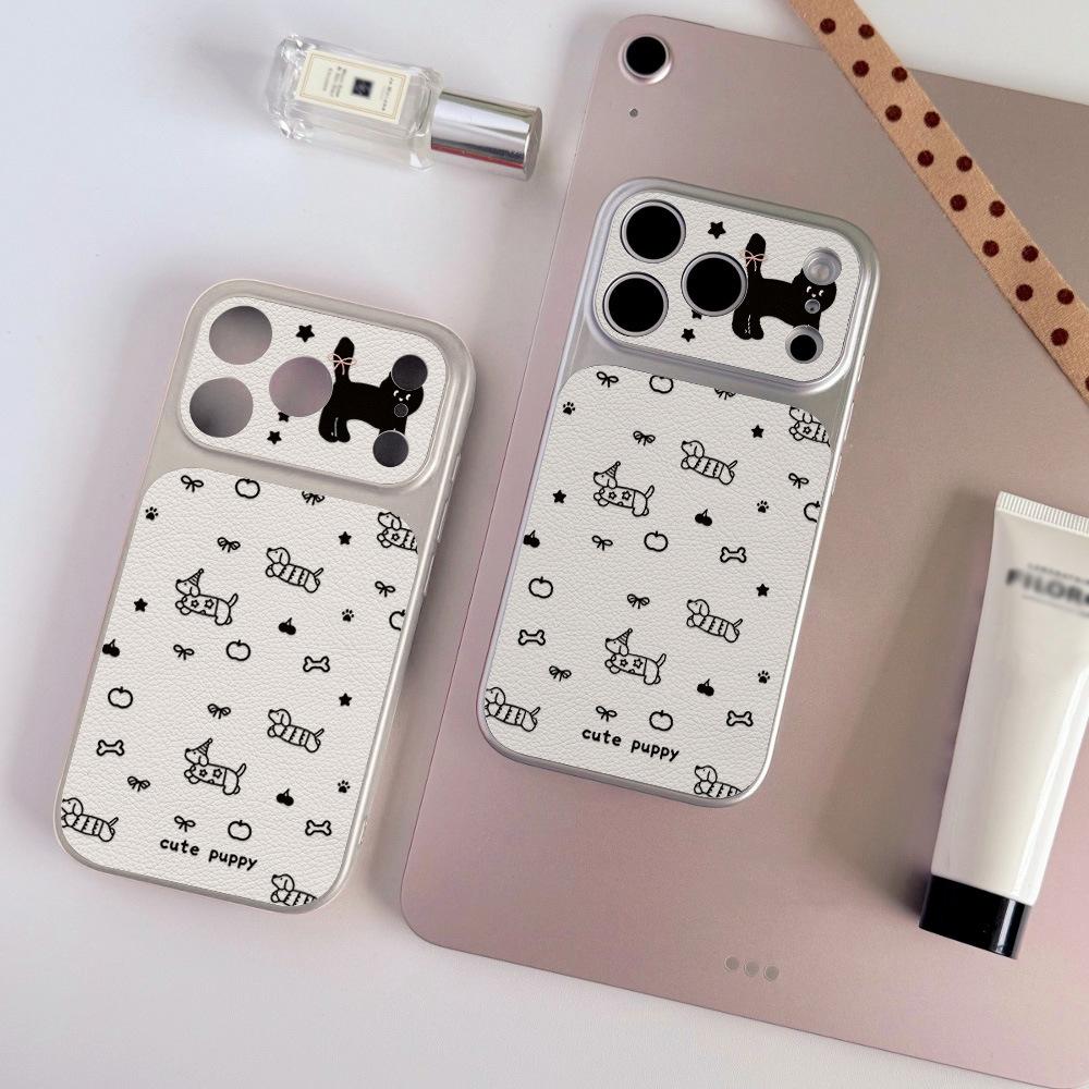 Dog Paradise Is Suitable for Apple 17 Mobile Phone Case iPhone15promax All-inclusive 16Pro Leather Pattern Anti-drop and Simple