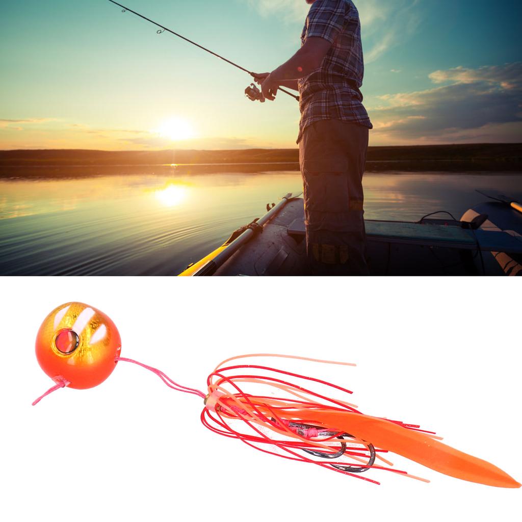 Tungsten Steel Boat Fishing Iron Plate Luminous Beard Sea Fishing Hard Lure Bait with HookA Type Red