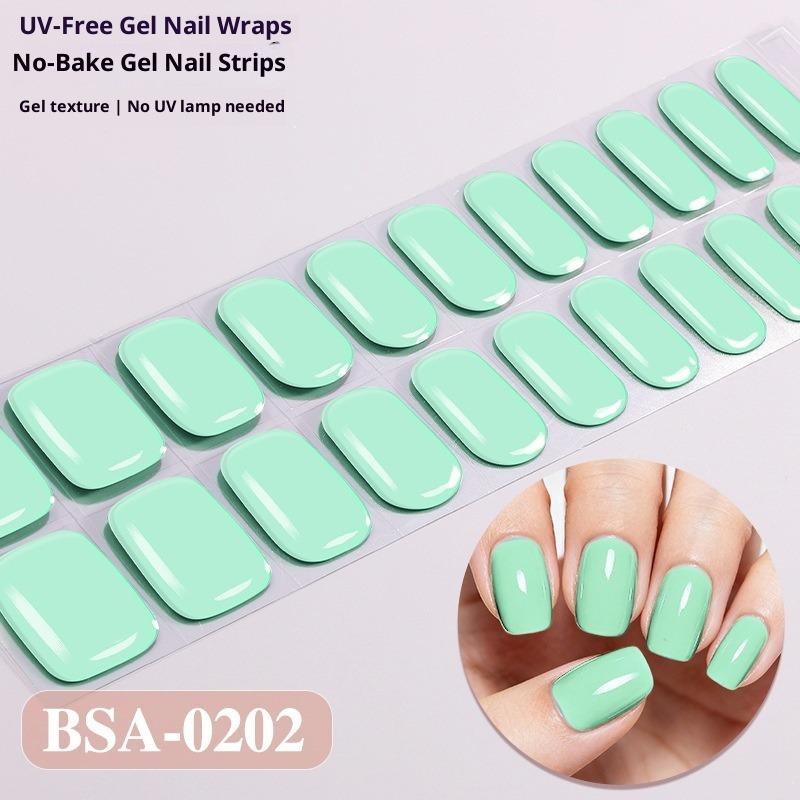 Europäischer und Amerikanischer Stil Einfarbige Nagelsticker UV-freie Gel-Nagelfolien Kein Backen Gel-Nagelsticker