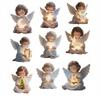 Vintage Christmas Angel Wooden Hanging Ornaments 12Pcs Rustic Wood Pendants for Xmas Tree Party Home Holiday Decor