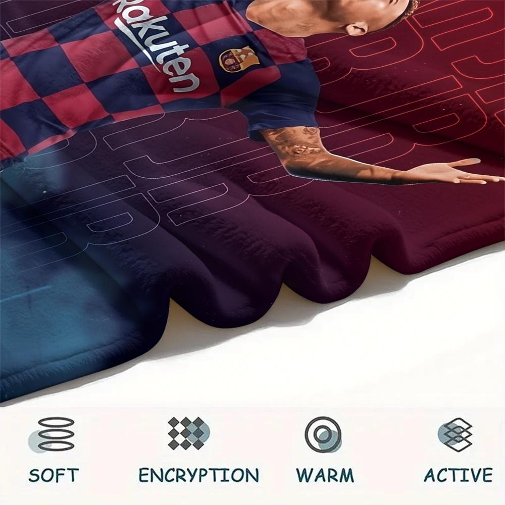 Football Player Neymar,pattern Flannel Blanket, High Quality Comfortable for All Seasons, Home Decor, Warmth and Comfort, Perfect for Gifts.