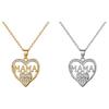 Mothers Day Gift Necklace Rhinestone Heart-Shaped Pendant Anti-Oxidation Alloy Mother Clavicle Necklace Jewelry for Daily Wear Gifting