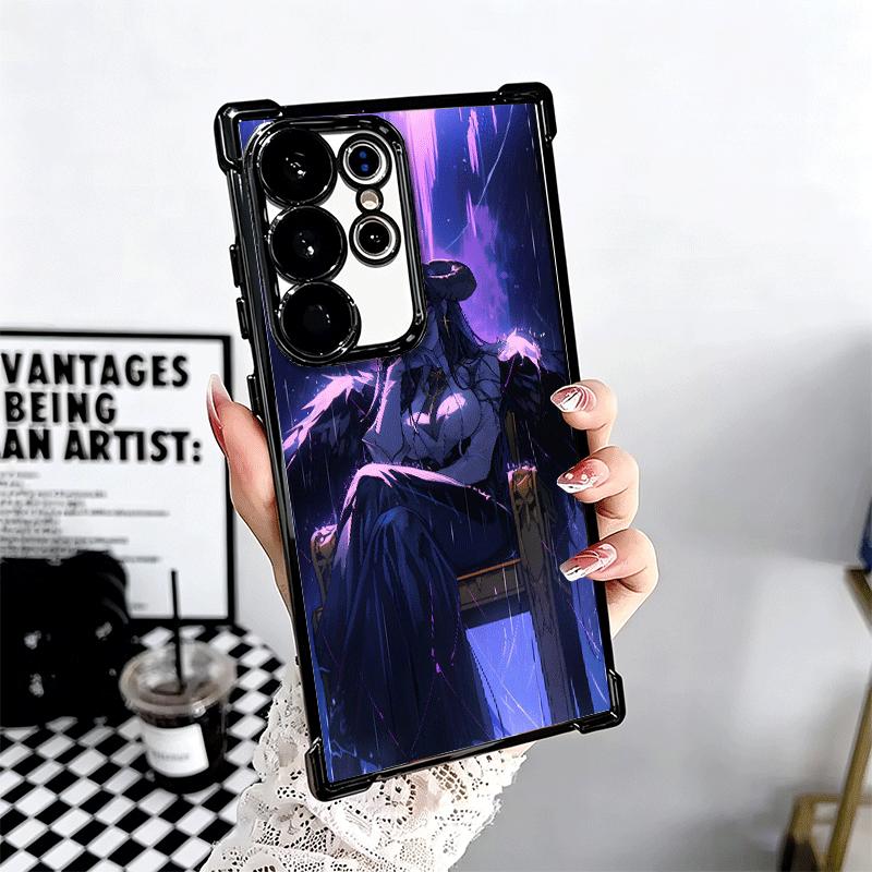 Albedo O-Overlords Anime Plating Phone Case For Samsung Galaxy S24 S25 FE S26 Edge S23 Ultra S22 S21 Plus S20 Anti-Fall Airabag