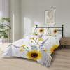 Simple Sunflower Three-Piece Quilt Cover 3D Digital Printing Bedding Set Bed Cover