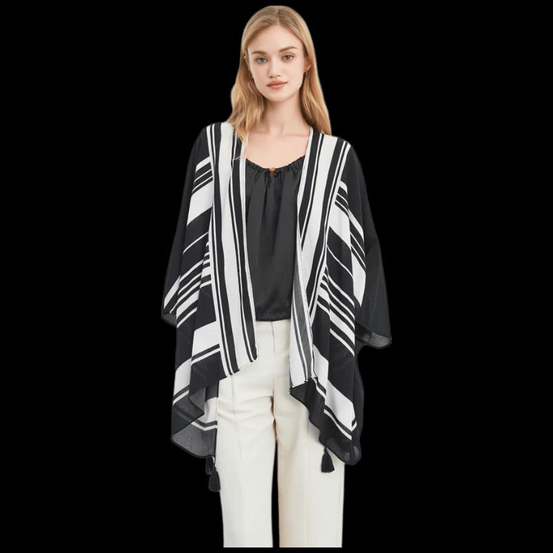 ELLE Striped Viscose Shawl