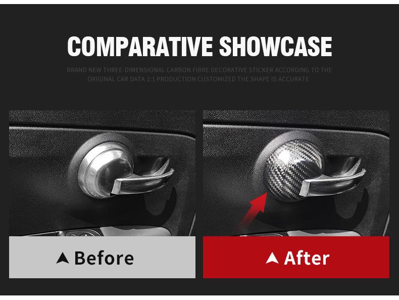 Fiat 500 Carbon Fiber Door Handle & Grip Trim Cover