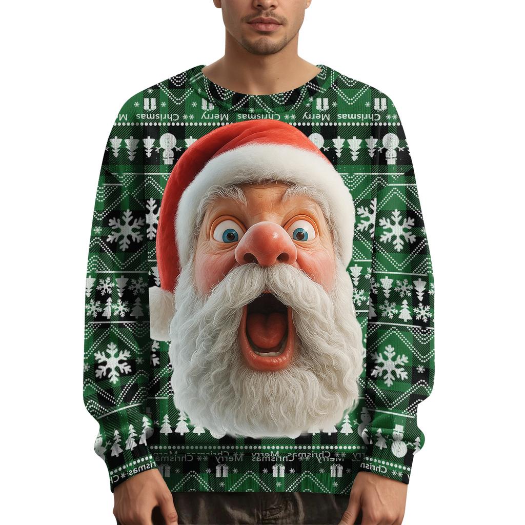 Pánský vánoční svetr s potiskem na límci