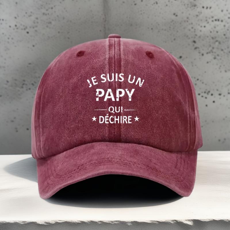 

PAPY Fun Print Retro Baseball Cap for Men and Women, Adjustable Size Sun Hat, Outdoor Fishing Grandpa Hat червоний
