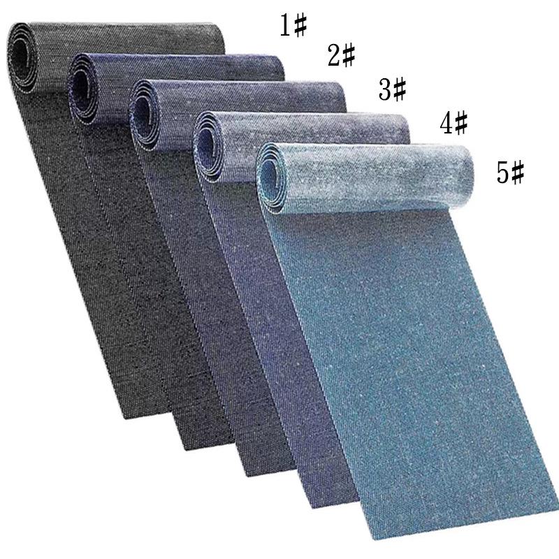 Femfärgsbroderat denimlagningskit: Rektangel, Handgjord påstrykbar design