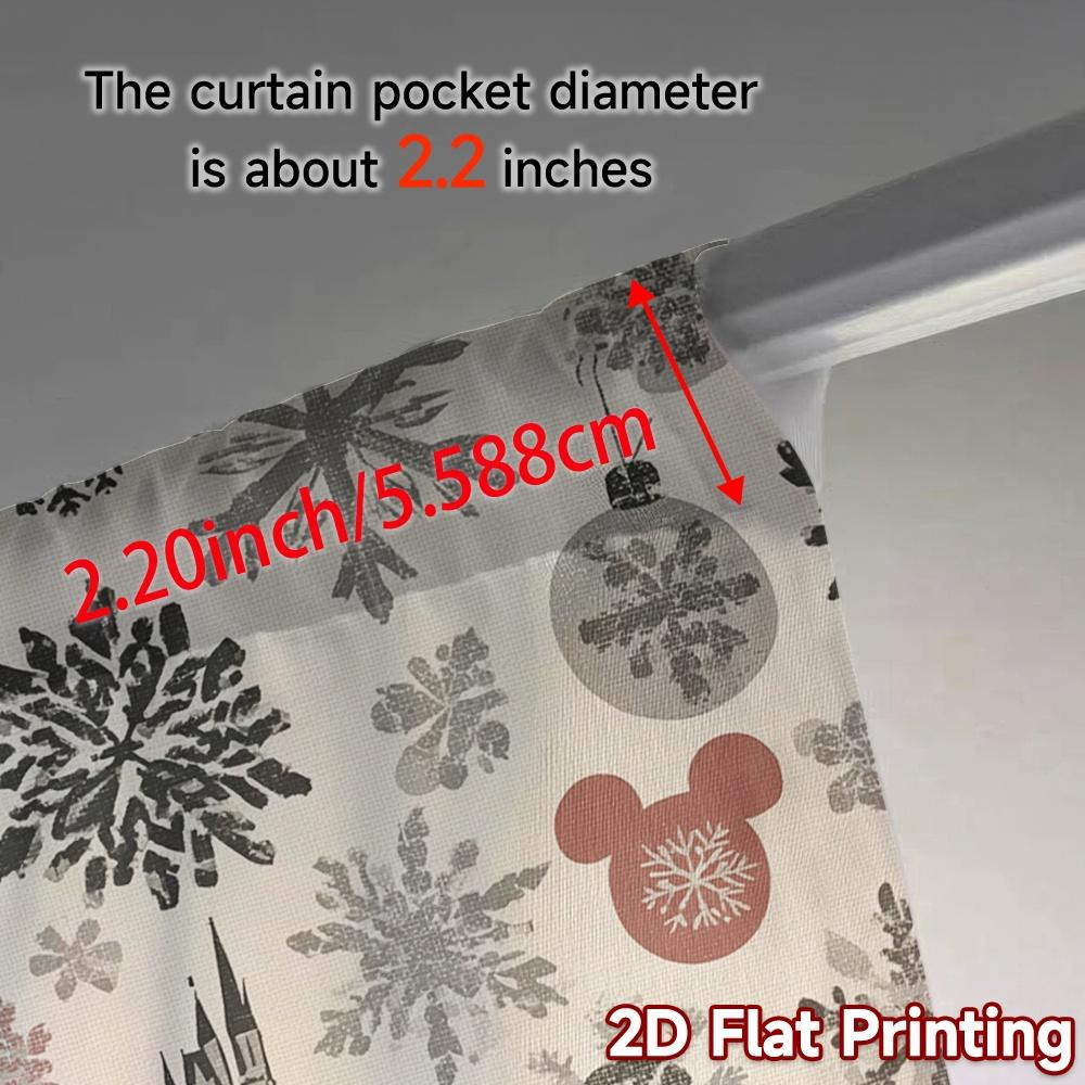 2pcs,Curtains Castle Christmas Tree Snowflakes Fashionable Modern Curtains 100% Polyester Curtains Art Deco Festive Ldeal for