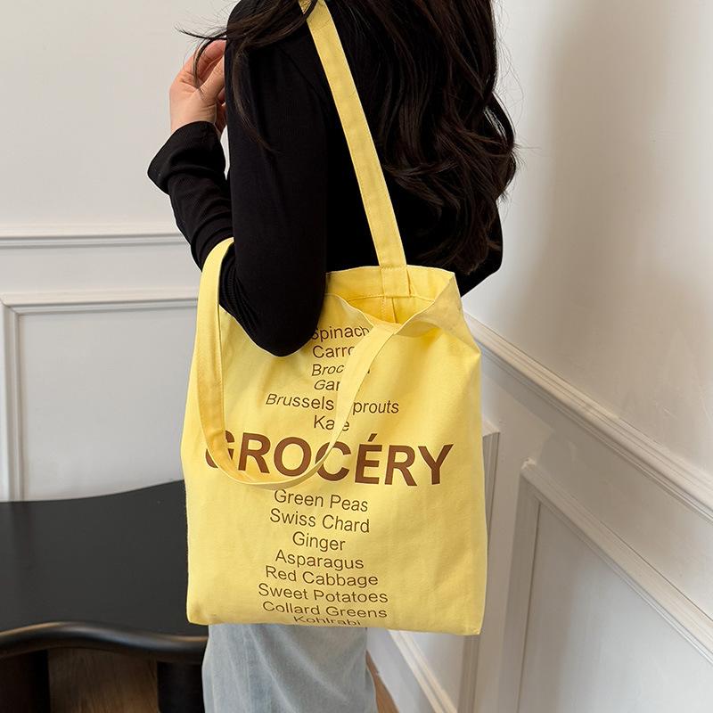 Stylish and Simple Tote Bag Women's Shoulder Bag Student Portable Large-capacity Shopping Canvas Bag