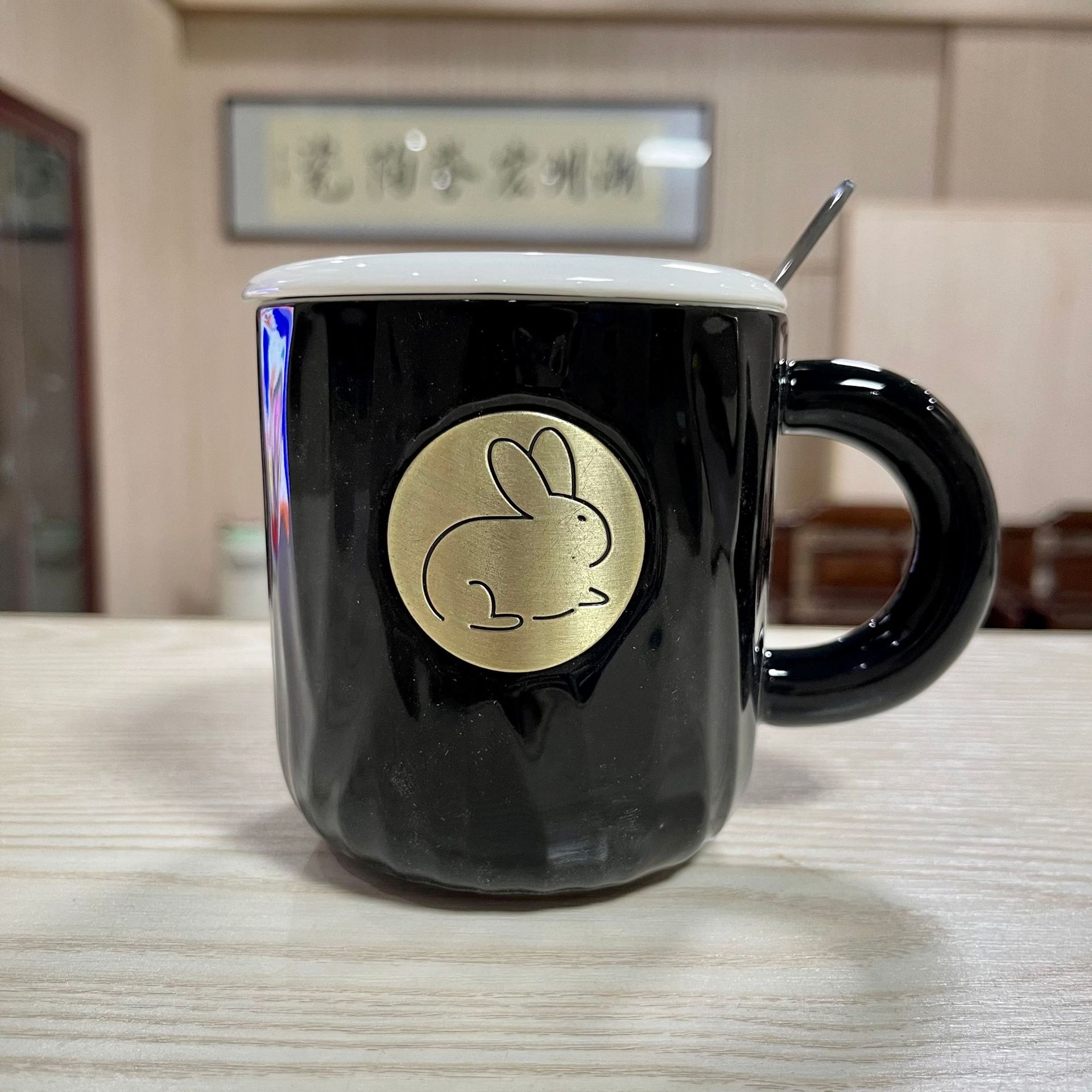 

Creative Rabbit Bronze Mug Personalized Business Gift Ceramic Mug Office Home Couple Coffee Cup Souvenir 400ml