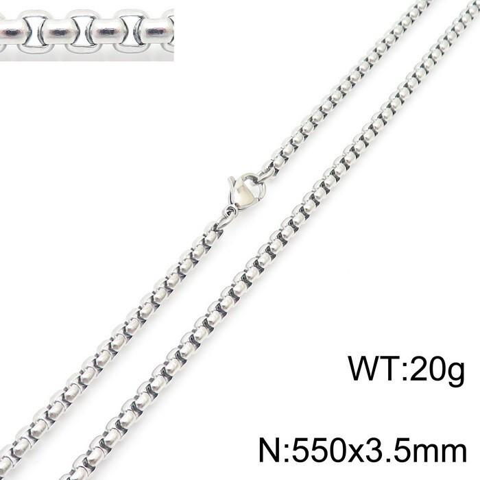Square Pearl Stainless Steel Titanium Necklace for Men and Women