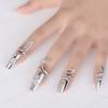 4pcs Adjustable Knuckles Rings for Women Fashionable Personality Nail Ring Crystal Flower Finger Joint Rings Accessory