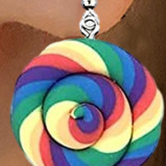 1 Paar Damen-Ohrhänger mit Regenbogen-Lollipop-Design, Weihnachtsohrringe, bunter Festtagsschmuck, Accessoires für die Weihnachtsfeier